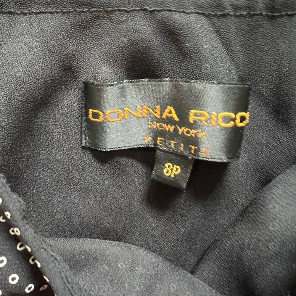 Donna Ricco Black and White Patterned A-Line Skirt 8P - Picture 3 of 4